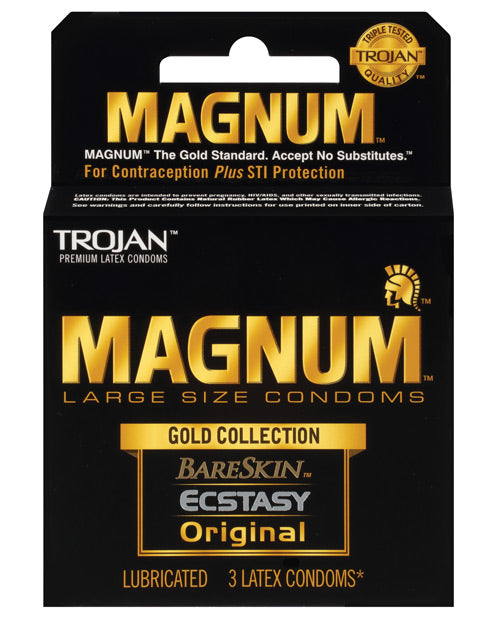 Trojan Condoms Magnum Gold Collection Assorted Bareskin Ecstasy Original for Comfortable Protection