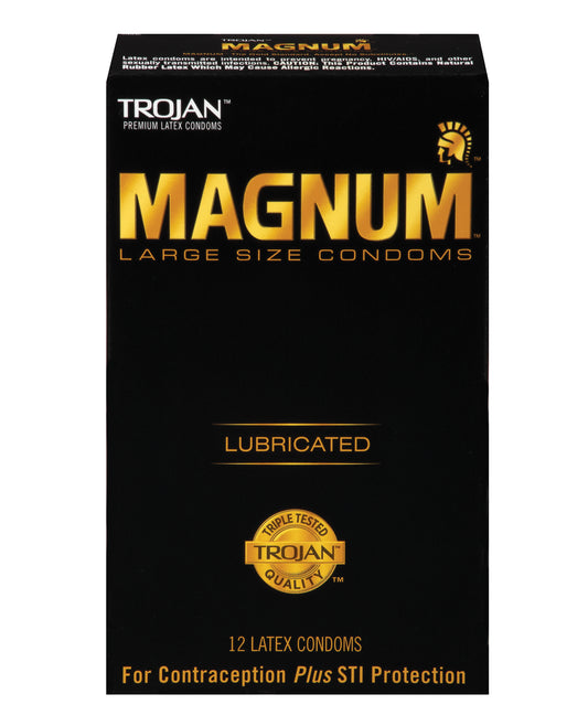 Trojan Condoms Magnum Large Size Premium Latex with Iconic Gold Wrapper for Enhanced Comfort and Protection