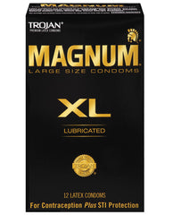 Trojan Extra Large Condom Magnum XL Lubricated Secure Fit and Premium Latex for Enhanced Comfort