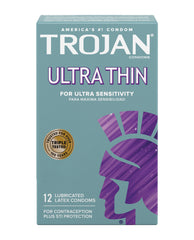 Trojan Condoms Ultra Thin Latex Enhanced Sensitivity Natural Feel for Protected Intimacy
