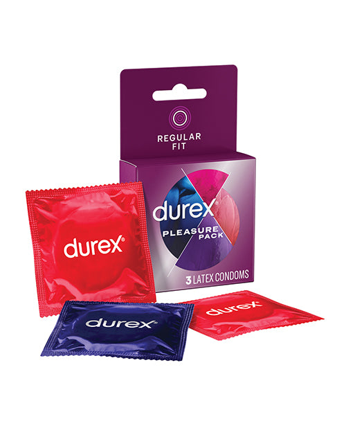 Durex Condom Pleasure Pack Assorted Box of 3 Regular Fit Condoms