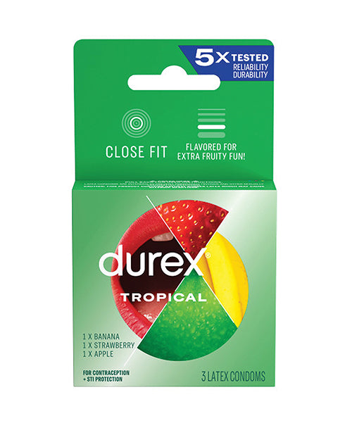 Durex Condoms Tropical Flavors Premium Latex Straight Shaft for Safe Intimate Moments