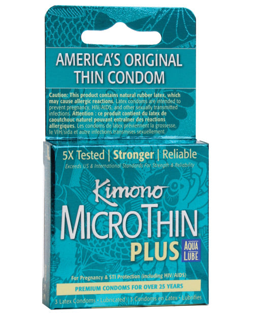 Kimono Condoms Ultra-Thin Vegan Latex with Water-Based Aqua Lube for Enhanced Sensitivity and Protection