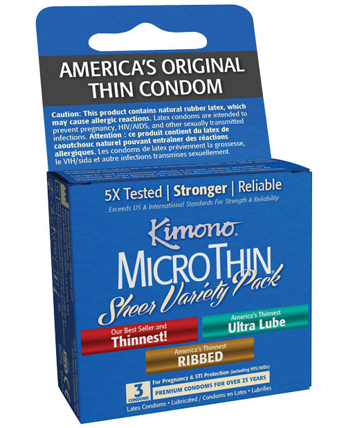 Kimono condoms ultra-thin latex multiple sizes 5x tested for enhanced protection and natural feeling intimacy