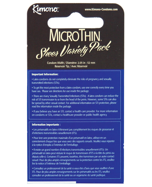Kimono Micro Thin Variety Pack – Ultra-Thin Vegan Latex Condoms in Multiple Sizes