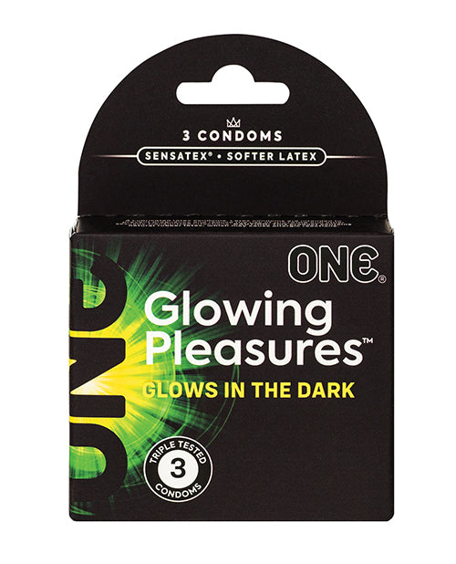 One Condoms Glow-in-the-Dark Sensatex Ultra-Soft Latex with Non-Toxic Pigment for Fun Safe Intimacy