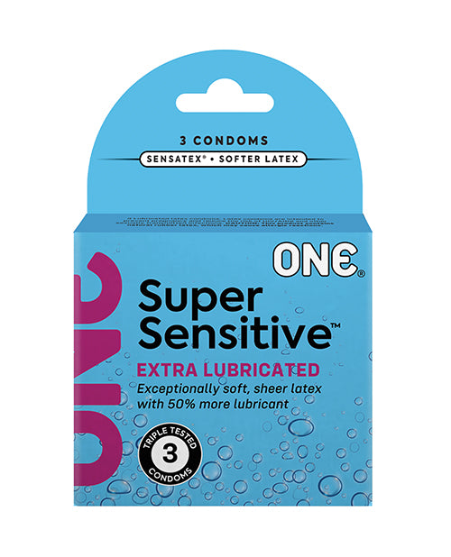 One Condoms Super Sensitive Extra Lubricated Ultra Thin Latex for Enhanced Comfort and Safe Intimacy