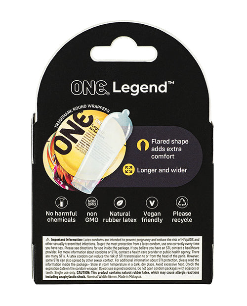 ONE® Legend XL Condoms Box of 3 – Extra Large Flared Fit