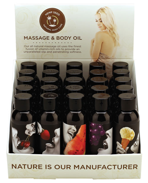 Earthly Body Edible Massage Oil Assorted Flavors Vegan Formula for Sensual Body Care and Relaxation