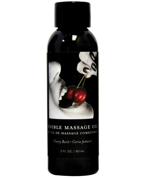 Earthly Body Massage Oil Cherry Flavored Edible Natural Skin Conditioning for Relaxing Body Massage