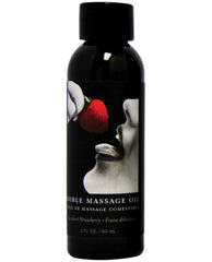Earthly Body Massage Oil Strawberry Flavor Natural Oils Moisturizing Blend for Couples Massage