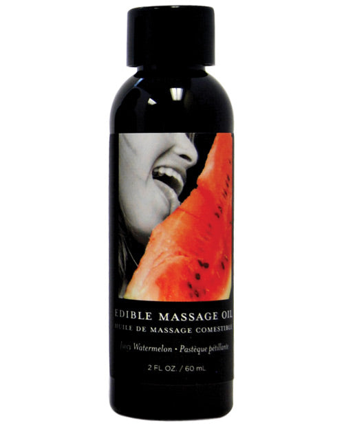 Earthly Body massage oil edible watermelon flavor natural skin-nourishing formula for relaxing and moisturizing massages