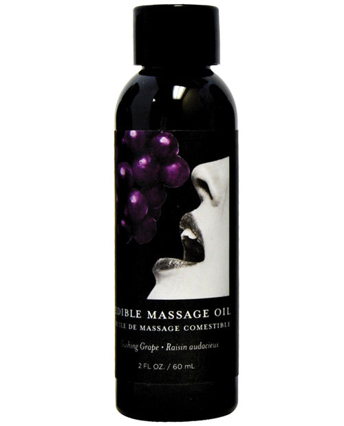 Earthly Body Massage Oil Grape Flavored Edible Blend with Natural Oils for Nourishing Skin and Sensual Massage