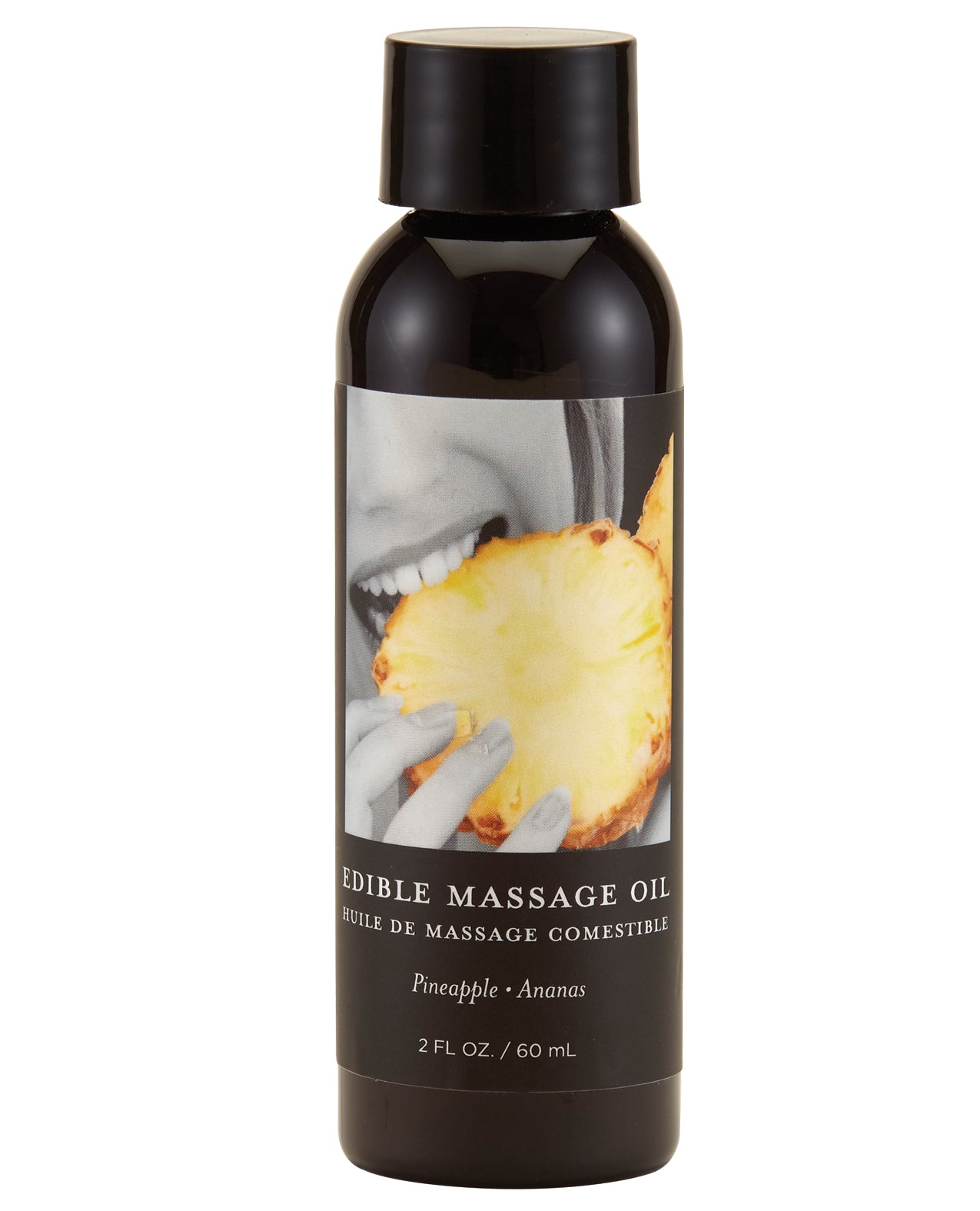 Earthly Body Massage Oil Pineapple Flavor with Natural Skin Oils for Nourishing Edible Massage
