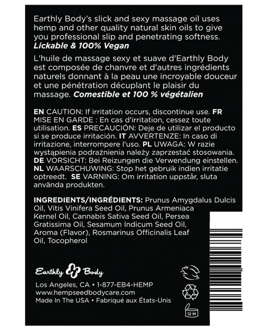 Earthly Body Pineapple Flavored Edible Massage Oil with Skin-Softening Oils
