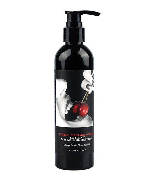 Earthly Body Massage Lotion Cherry Edible Hemp Seed Oil Deep Moisturizing for Sensual Massage
