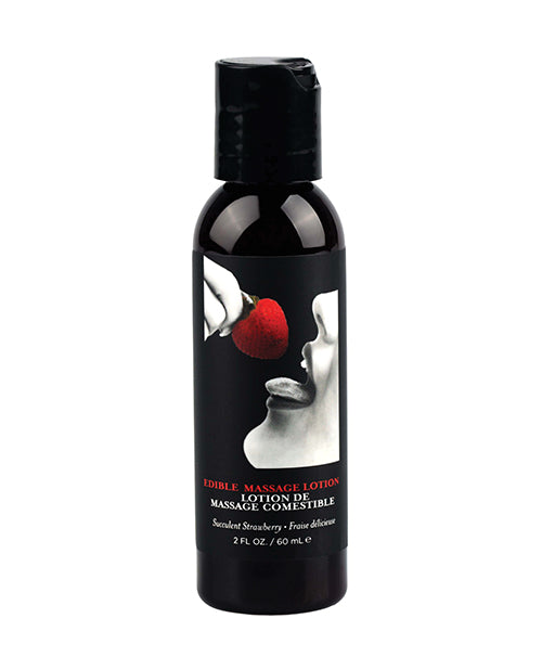 Earthly Body Edible Lotion Hemp Seed Strawberry Moisturizing Oil for Relaxing Couples Massage