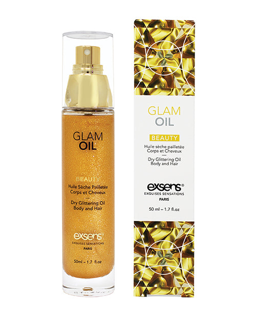 Exsens Glam Oil Massage Product Nourishing Almond Oil Biodegradable Glitter for Glowing Skin and Hair