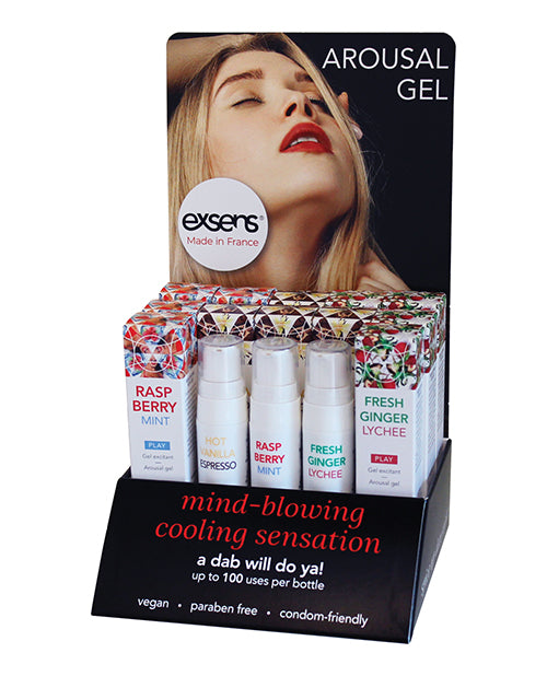Exsens Arousal Gel POS Display with Testers and 12 Units for Retail Merchandising