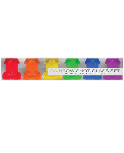 Kheper Games Rainbow Shot Glass Set with Vibrant Colored Glasses for Party Celebrations
