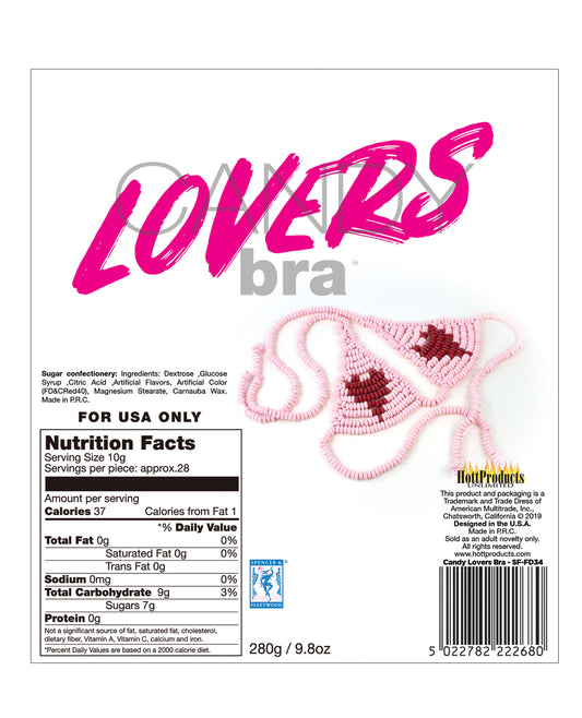 Lover's Candy Heart Bra – Multi-Colored Edible Lingerie with Heart Design