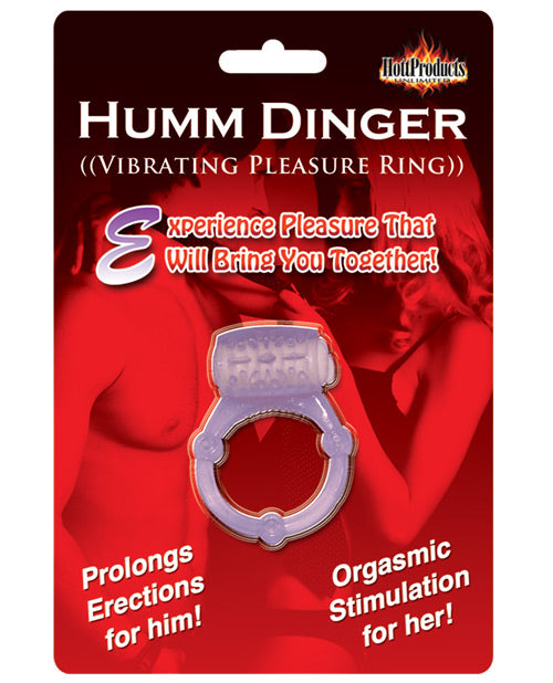Humm Dinger Vibrating Cockring Super Stretchy Silicone with Clitoral Stimulator for Couples Intimate Pleasure