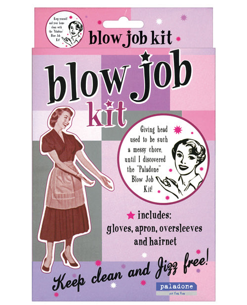 OMG International Novelties Blow Job Kit with gloves, apron, and hairnet for mess-free adult party fun