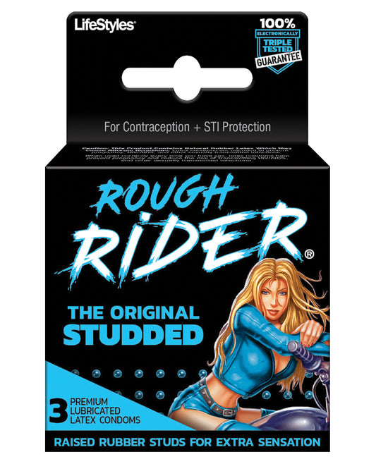 Rough Rider Condoms Studded Texture Premium Latex for Enhanced Sensation and Reliable Protection