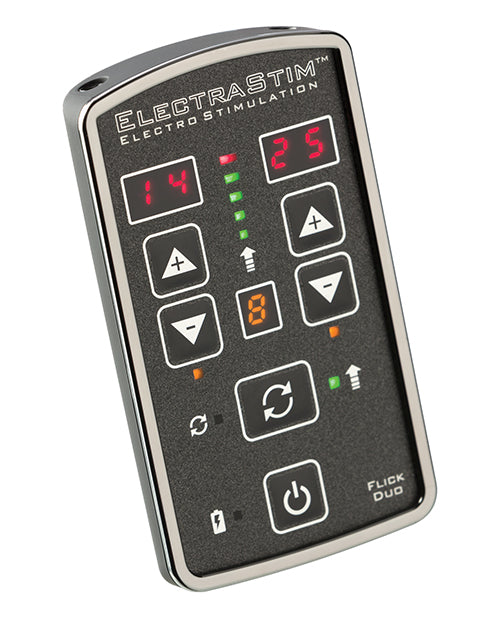 ElectraStim Stimulator Dual-Channel Flick Duo Kit with Silicone Noir Aura Probe and Cock Rings for Versatile Electro Play