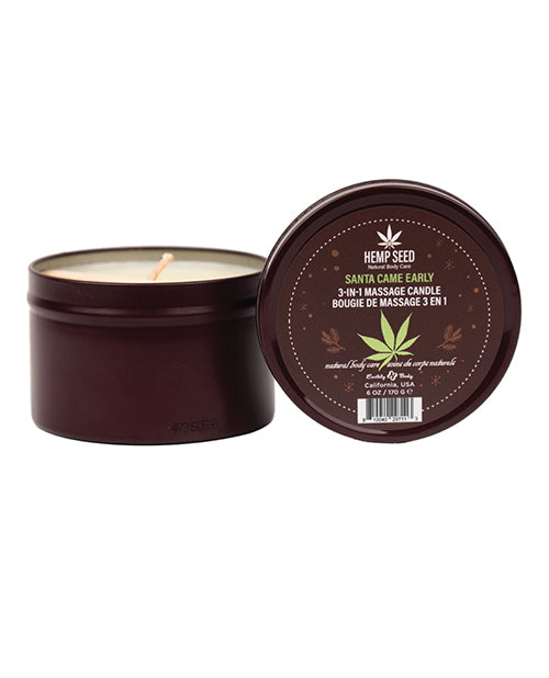Earthly Body Holiday Massage Candle 3-in-1 Soy Formula Honey Cinnamon Maple for Relaxing Massage