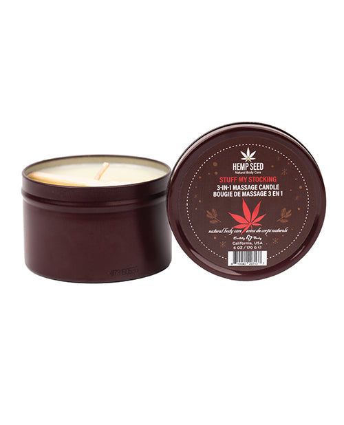 Earthly Body Holiday Massage Candle 3-in-1 Natural Oils Festive Fragrance for Soothing Hydration