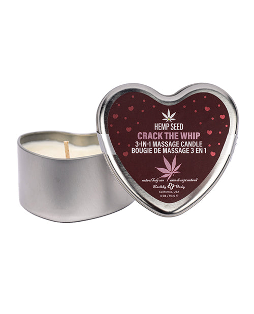 Earthly Body Massage Heart Candle with All-Natural Oils and Romantic Fragrance for Relaxing Massage and Moisturizing