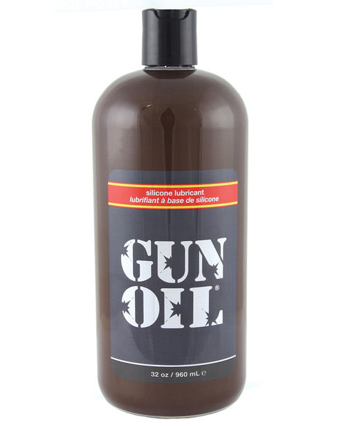 Gun Oil Silicone Lubricant with Aloe Vera and Vitamin E, 32 oz bottle for long-lasting personal comfort