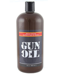 Gun Oil Silicone Lubricant with Aloe Vera and Vitamin E, 32 oz bottle for long-lasting personal comfort