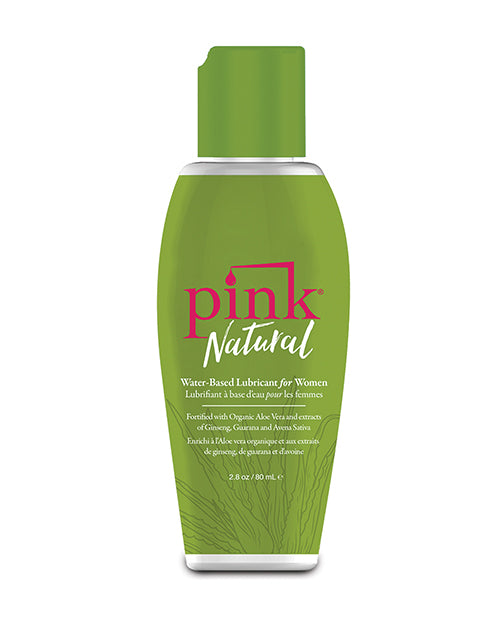 Pink lubricant water based with organic aloe vera and botanical extracts for intimate comfort and body-safe hydration