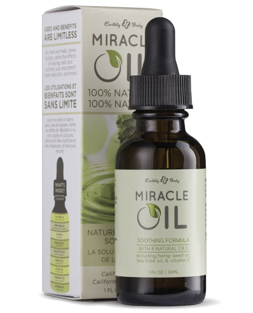 Miracle Oil Massage Product 1oz Hemp Seed Oil with Tea Tree and Vitamin E for Skin Restoration