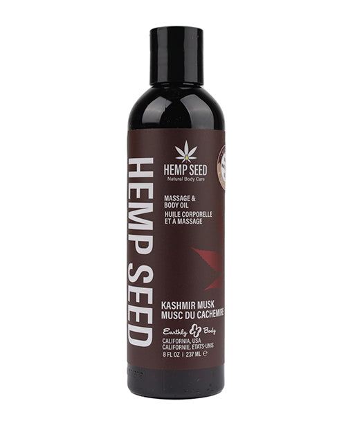 Earthly Body Massage Oil with Kashmir Musk Scent, Botanical Oils, and Hemp Seed for Relaxing Full-Body Moisturizing