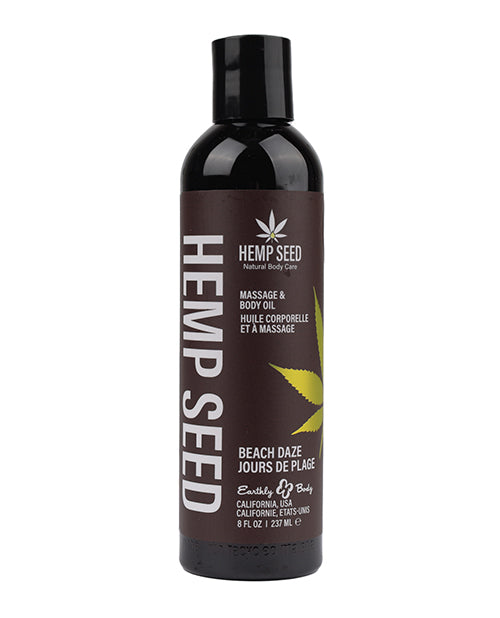Earthly Body Massage Oil Beach Daze Coconut Water Pineapple Scent with Hemp and Almond Oils for Relaxing Massage and Nourished Skin
