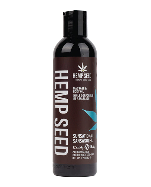 Earthly Body Massage Oil 8 oz with Bergamot and Juniper Botanical Blend for Nourishing Sensitive Skin Massage