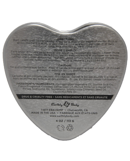 Edible Pineapple Massage Candle in Heart Tin with Hemp Seed Oil