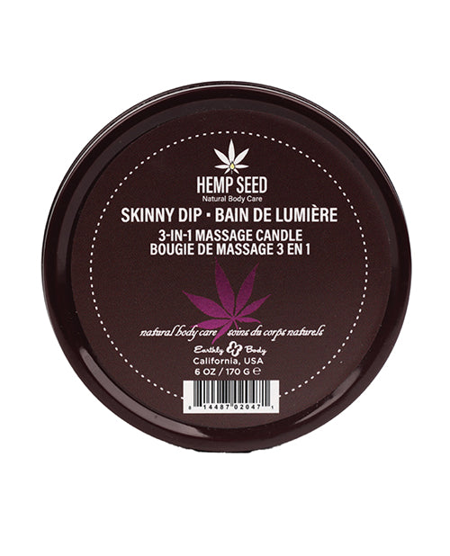 Hemp Massage Candle with Vanilla and Cotton Candy Scent - 6 oz Tin