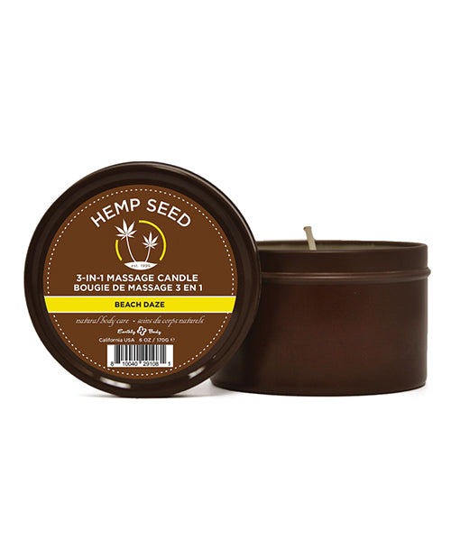 Earthly Body Setting The Mood Massage Candle with Hemp Oil and Tropical Fragrance for Relaxing Aromatherapy