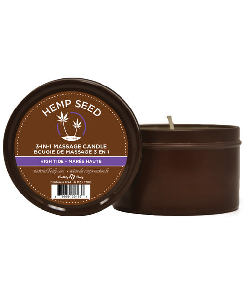 Earthly Body Setting The Mood Candle with Hemp Oil and Coconut Lime Verbena Scent for Relaxing Massage and Hydration