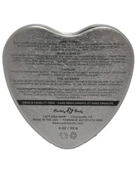 Earthly Body Edible Massage Candle Peach Heart Tin with Hemp Oil