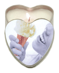 Earthly Body Edible Massage Candle Vanilla Hemp Oil Heart Tin for Sensual Massage and Skin Moisturizing