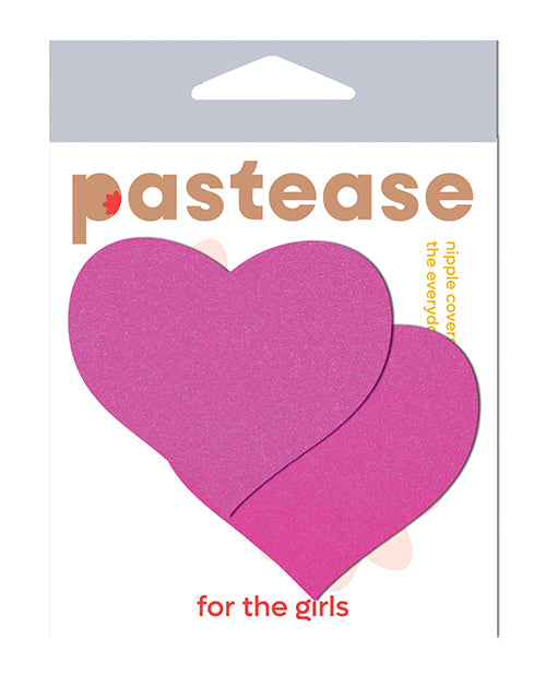 Pastease Neon Pink Heart Nipple Pasties with Black Light Reactive Finish for Lingerie and Festival Wear