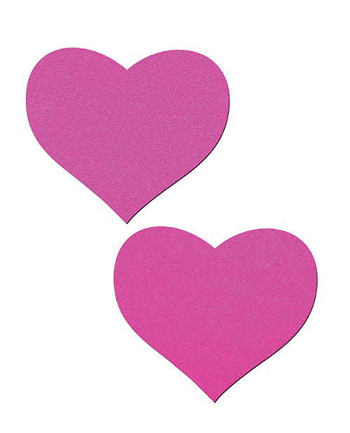 Neon Pink Heart Nipple Pasties – Black Light Reactive Lingerie Accessory