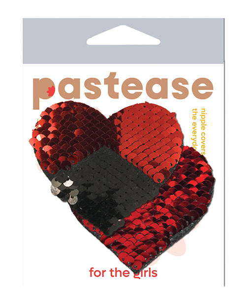 Pastease Lingerie Packaged Color Changing Flip Sequins Hearts Red Black for Versatile Bold Outfits
