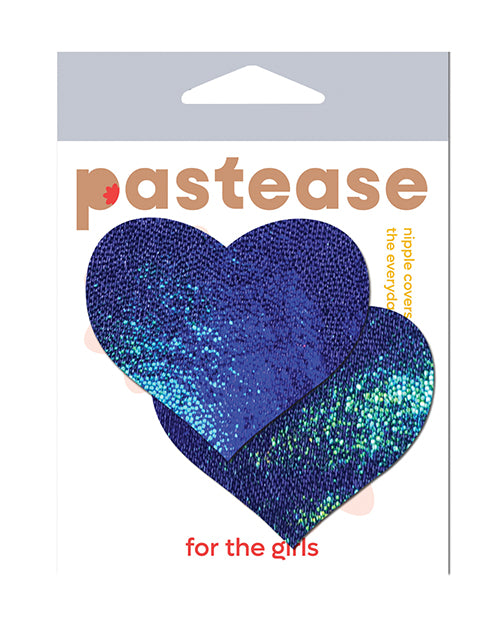 Pastease Nipple Pasties Blue Spectrum Heart Shape Self-Adhesive for Festival and Lingerie Wear