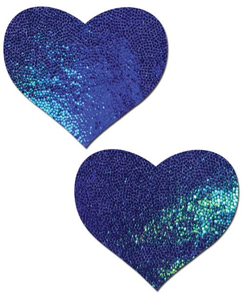 Pastease Premium Liquid Heart Blue Spectrum Nipple Pasties